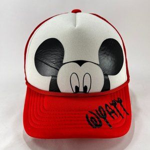 Mickey Mouse Wyatt Toddler Child Trucker Snap Back Rope Cap Hat Red Decky Disney